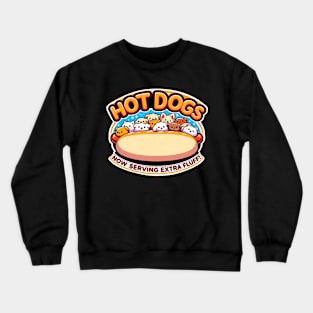 Hot Dogs Now Serving Extra Fluff Crewneck Sweatshirt